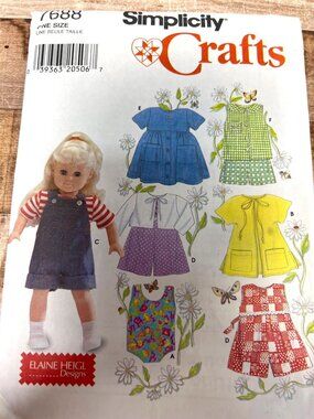 Simplicity Crafts 7688 Doll Clothes Sewing Pattern Fits 18" Doll 33 Pieces